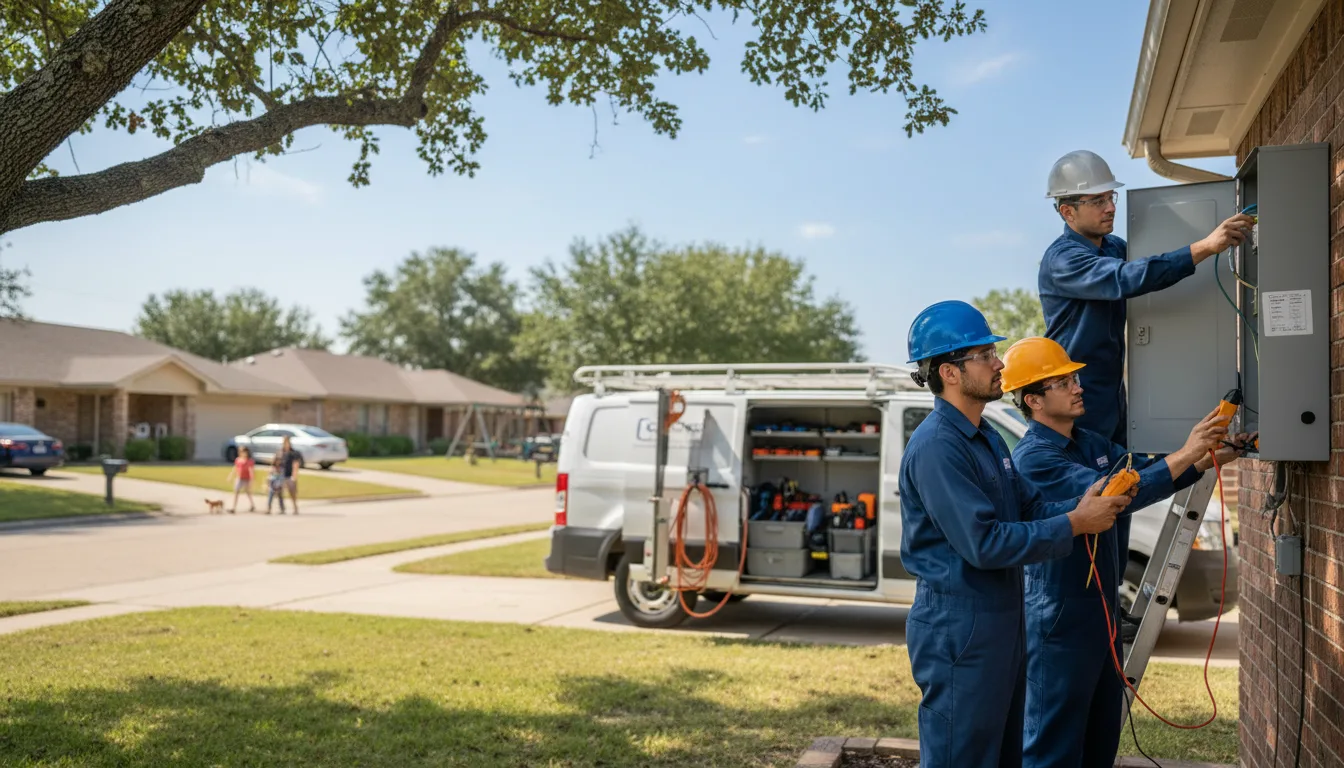 Certified electrician providing emergency electrical services in O Brien, TX